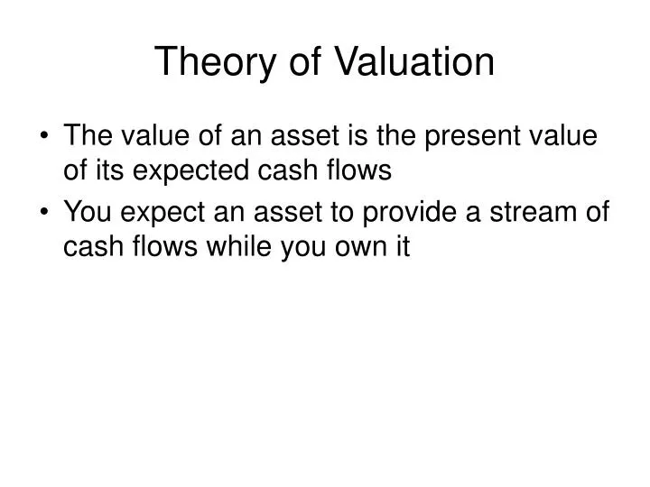 theory of valuation