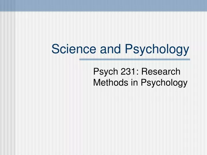 science and psychology