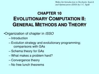 CHAPTER 10 E VOLUTIONARY C OMPUTATION II : G ENERAL M ETHODS AND T HEORY