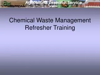 Chemical Waste Management Refresher Training