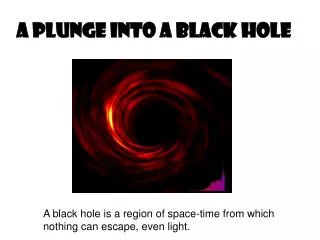 A Plunge Into a Black Hole
