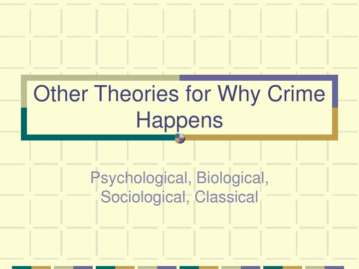 other theories for why crime happens