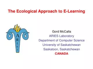The Ecological Approach to E-Learning