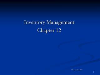 Inventory Management Chapter 12