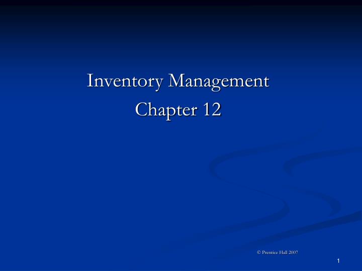 inventory management chapter 12