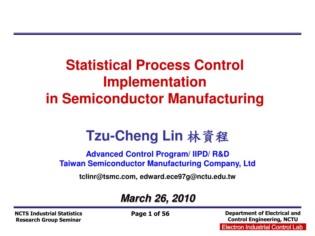 PPT - Statistical Process Control Implementation in Semiconductor ...