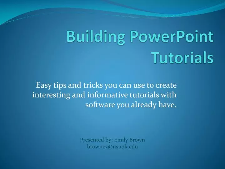 building powerpoint tutorials
