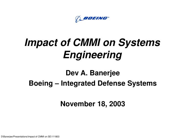 impact of cmmi on systems engineering