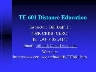 TE 601 Distance Education