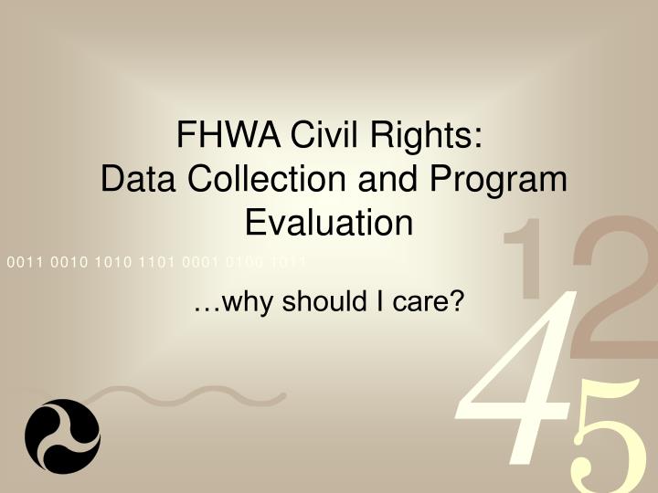 fhwa civil rights data collection and program evaluation