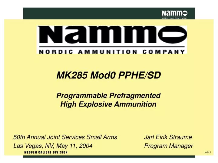 mk285 mod0 pphe sd programmable prefragmented high explosive ammunition