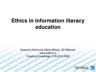 Ethics in information literacy education