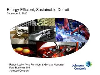 Energy Efficient, Sustainable Detroit December 9, 2010