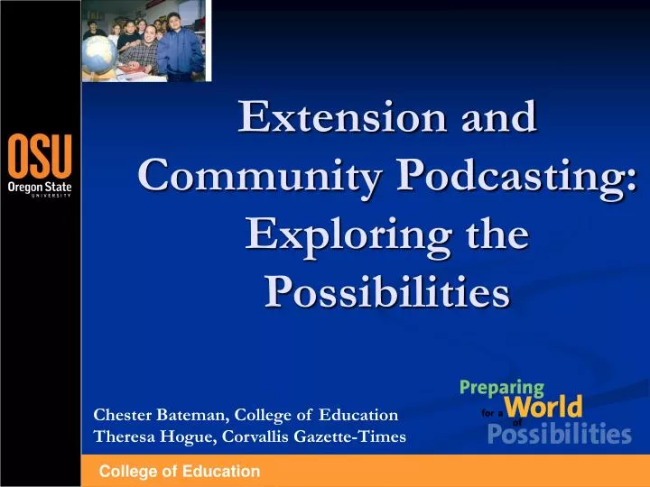extension and community podcasting exploring the possibilities