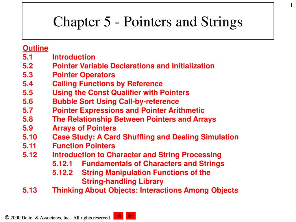 PPT - Chapter 5 - Pointers and Strings PowerPoint Presentation, free ...