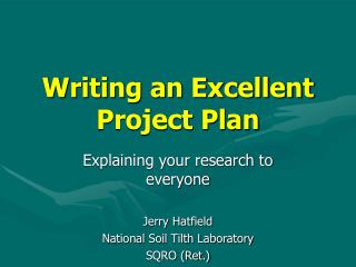 Writing an Excellent Project Plan