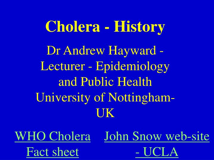 cholera history