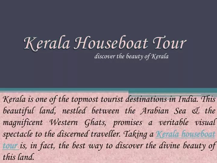 kerala houseboat tour