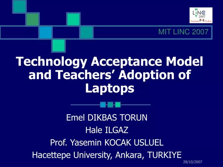 technology acceptance model and teachers adoption of laptops