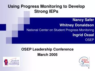 Using Progress Monitoring to Develop Strong IEPs