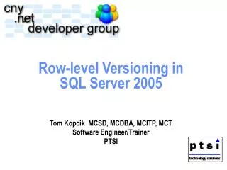 Row-level Versioning in SQL Server 2005