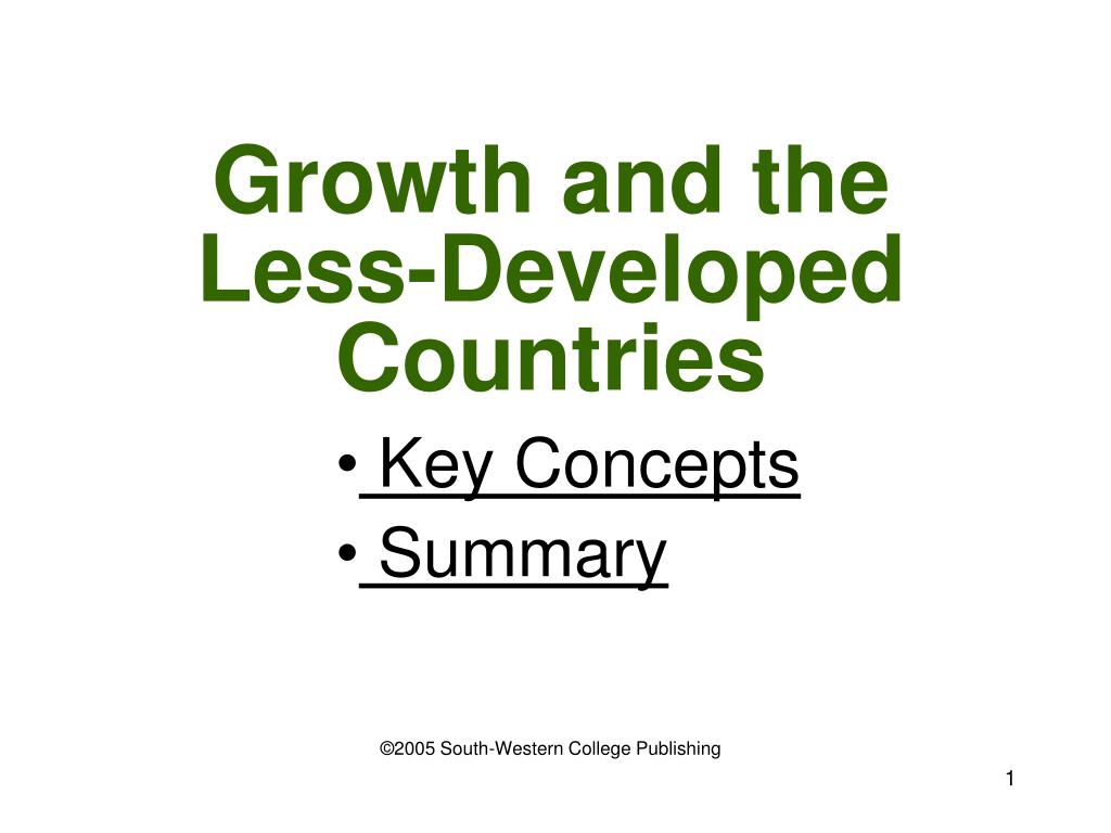 PPT - Growth and the Less-Developed Countries PowerPoint Presentation ...