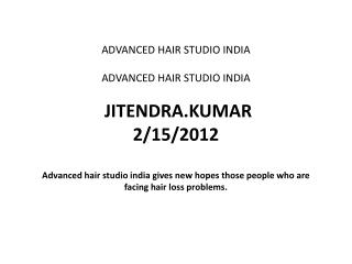 Advanced Hair Studio India