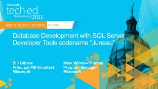 Database Development with SQL Server Developer Tools codename “Juneau”