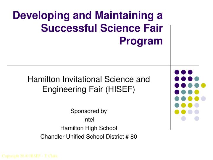 developing and maintaining a successful science fair program