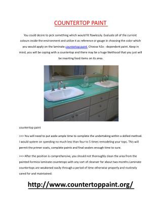 Deciding on Prudent Programs Of countertop paint