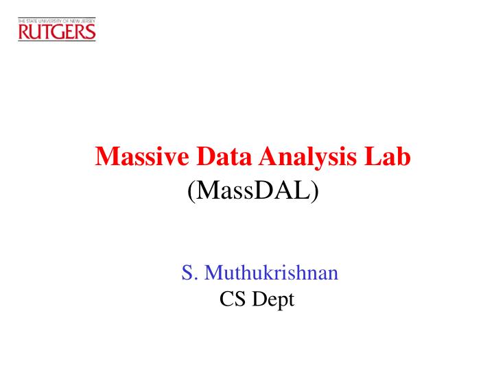 massive data analysis lab massdal