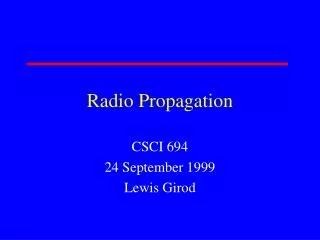 Radio Propagation