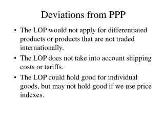 Deviations from PPP