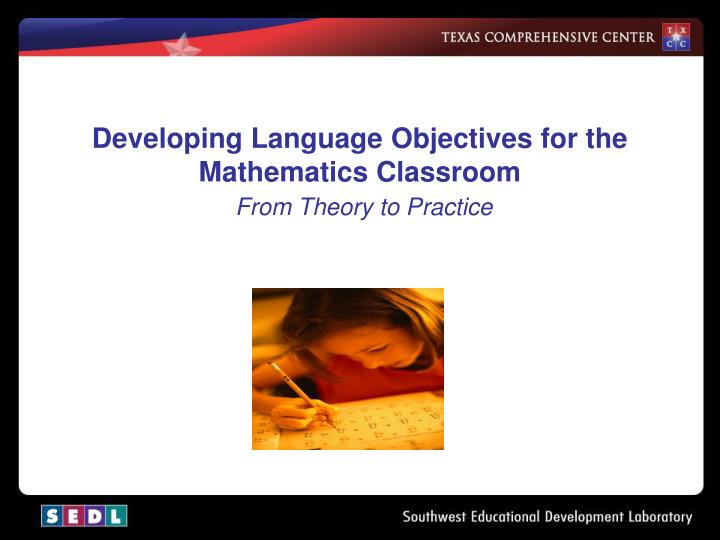 developing language objectives for the mathematics classroom from theory to practice