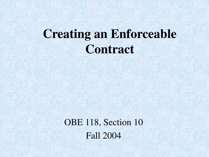 creating an enforceable contract