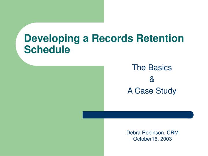 developing a records retention schedule