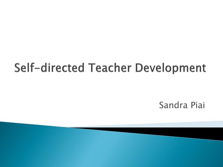 self directed teacher development