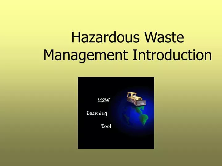 hazardous waste management introduction
