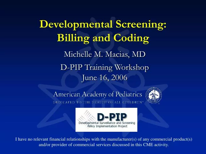 developmental screening billing and coding
