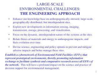 LARGE-SCALE ENVIRONMENTAL CHALLENGES: THE ENGINEERING APPROACH