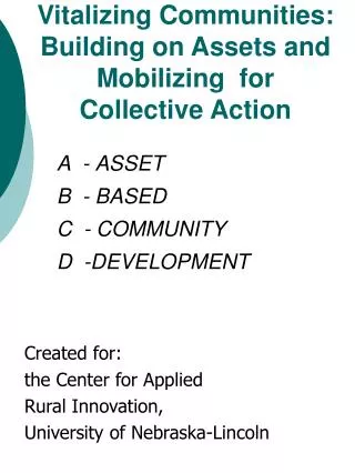 a asset b based c community d development