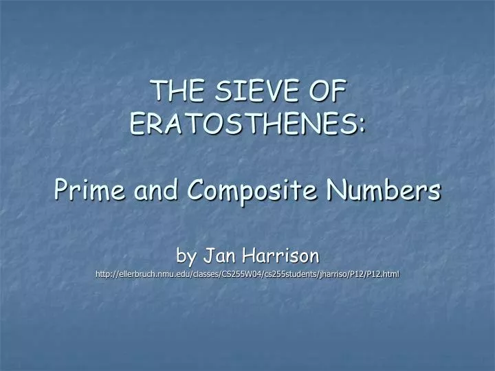 the sieve of eratosthenes prime and composite numbers