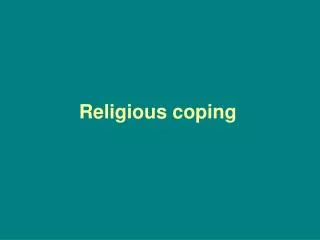 Religious coping