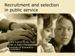 Recruitment and selection in public service