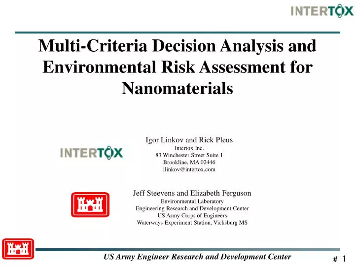 multi criteria decision analysis and environmental risk assessment for nanomaterials