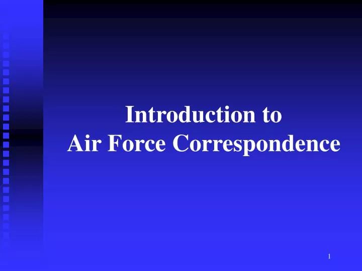 introduction to air force correspondence