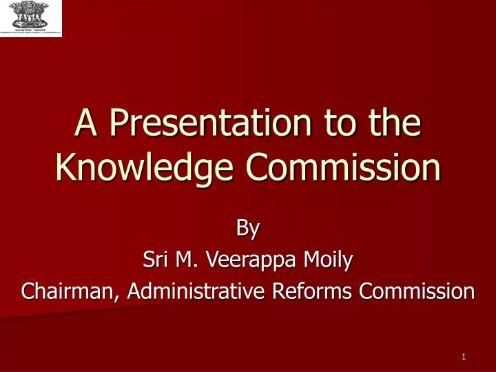 a presentation to the knowledge commission