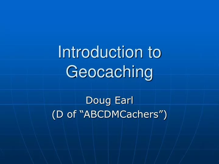 introduction to geocaching