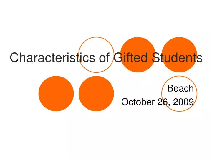 characteristics of gifted students