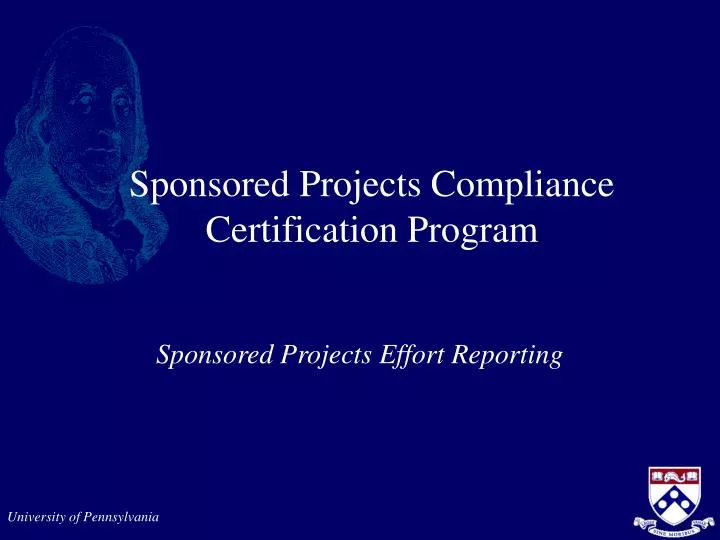 sponsored projects compliance certification program
